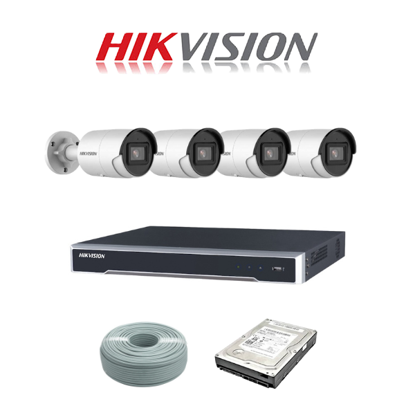 Hikvision 8CH 4K NVR Kit (4 Cameras, 1TB)